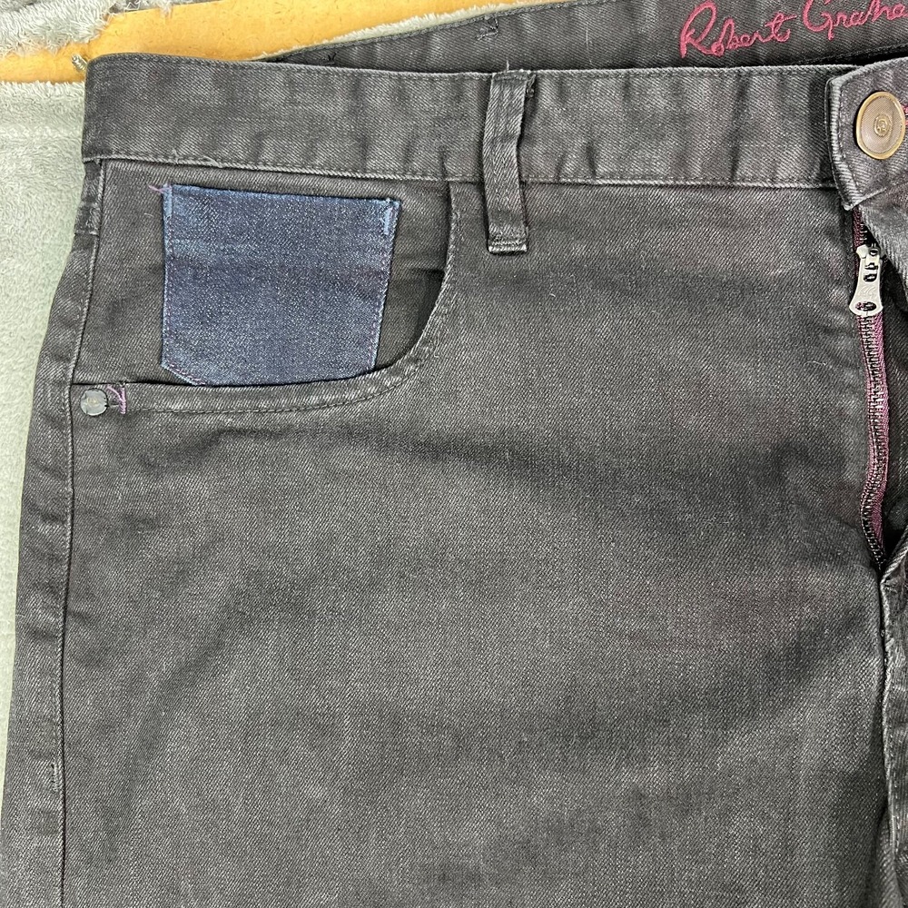 Robert Graham Classic‎ Yates Jeans Mens 38x36 Black Dark Denim Straight Casual - Picture 7 of 16
